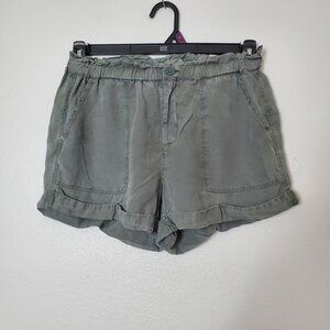 AERIE Women's S Elastic Pull On Shorts Pockets Casual Lightweight Olive Green